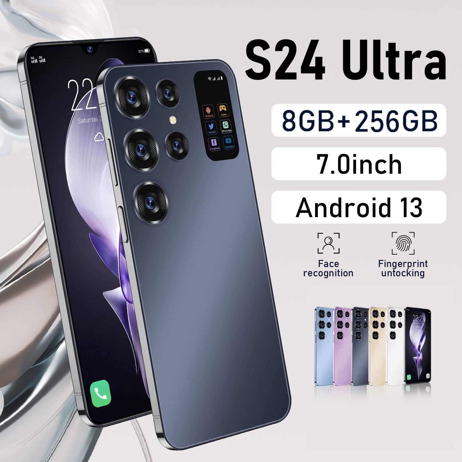 Hot Selling s23 s24 ultra Smartphones Android 8.1 Dual SIM Gesichts ID 16+1TB Smart phone unlock mobile phones